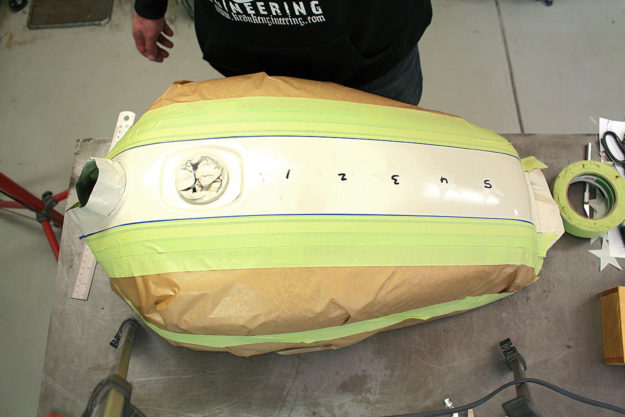 Painting a motorcycle: masking